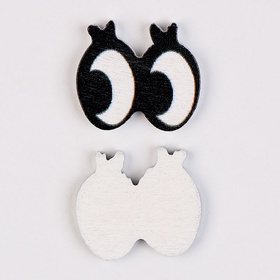 Глаза деревянные, набор 40 шт., размер 1 шт. — 1.6×1.5 см