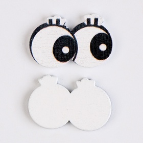 Глаза деревянные, набор 40 шт., размер 1 шт. — 2×1.1 см