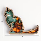 Панно интерьерное дерево "Пушистый кот. Дом у моря" 18х14 см - фото 23496574