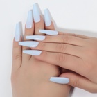 Накладные ногти, 24 шт, форма балерина, цвет голубой - фото 32484066