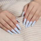 Накладные ногти, 24 шт, форма балерина, цвет голубой - фото 32484067