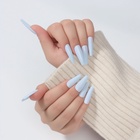 Накладные ногти, 24 шт, форма балерина, цвет голубой - фото 32484068