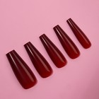 Накладные ногти, 24 шт, форма балерина, цвет бордовый - фото 8623659