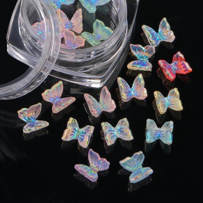 Декоративные элементы для декора «Бабочки», объёмные, цвет полупрозрачный/разноцветный