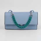 Цепочка для сумки, с карабинами, пластиковая, 23×17 мм, 30 см, цвет зелёный, серебряный - Фото 4