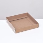 Кондитерская упаковка, крафт с PVC крышкой, 16 х 16 х 3 см - фото 320864749
