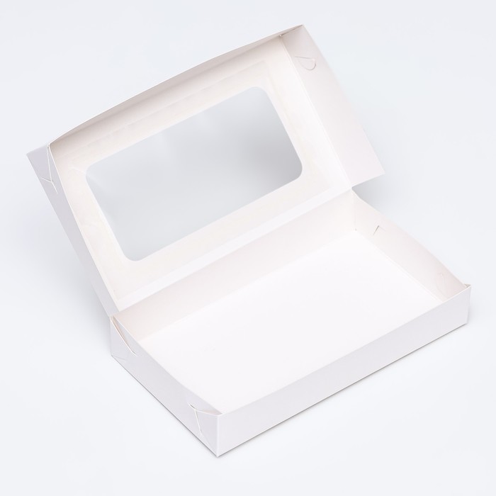 Кондитерская упаковка, белая, 18 x 10 x 3 см