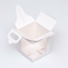 Коробка для пирожных и десертов, с окном, белая, 12.5×12.5×15 см - Фото 5