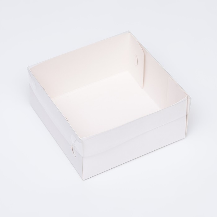 Кондитерская упаковка, белая с PVC крышкой, 17 х 17 х 8 см - Фото 1
