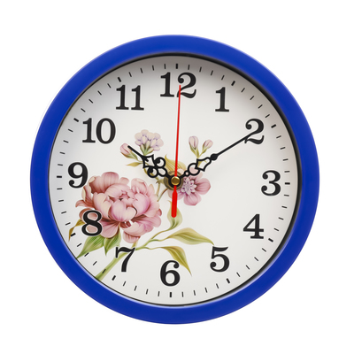 Часы настенные "Цветы", d-20 см, плавный ход