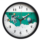 Детские настенные часы "Космонавт", плавный ход, d-30 см - фото 320936845