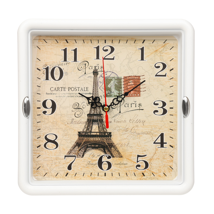 Часы настенные, серия: Интерьер, "Париж", плавный ход, 22 х 22 см