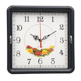 Часы настенные 'Цветы', 22 х 22 см, плавный ход
