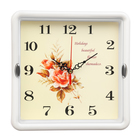 Часы настенные "Цветы", 22 х 22 см, плавный ход - фото 3395476