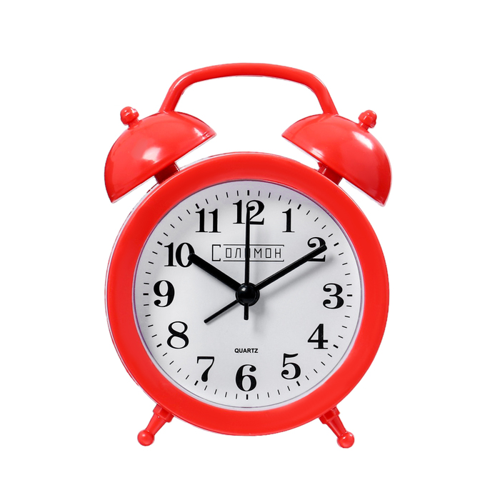 Часы - будильник настольные «Соломон», дискретный ход, 9.8×12 см, АА, красные - Фото 1