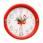 Часы настенные "Фламинго", d-23 см, плавный ход - фото 320936887