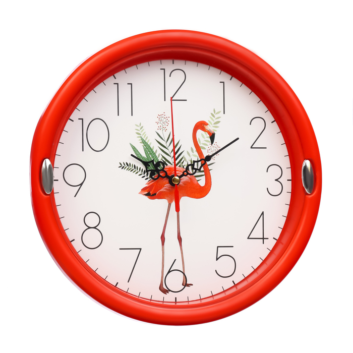 Часы настенные "Фламинго", d-23 см, плавный ход - Фото 1