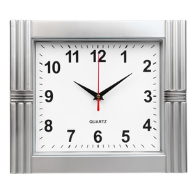 Часы настенные, серия: Классика, плавный ход, 29 х 25 см, серые