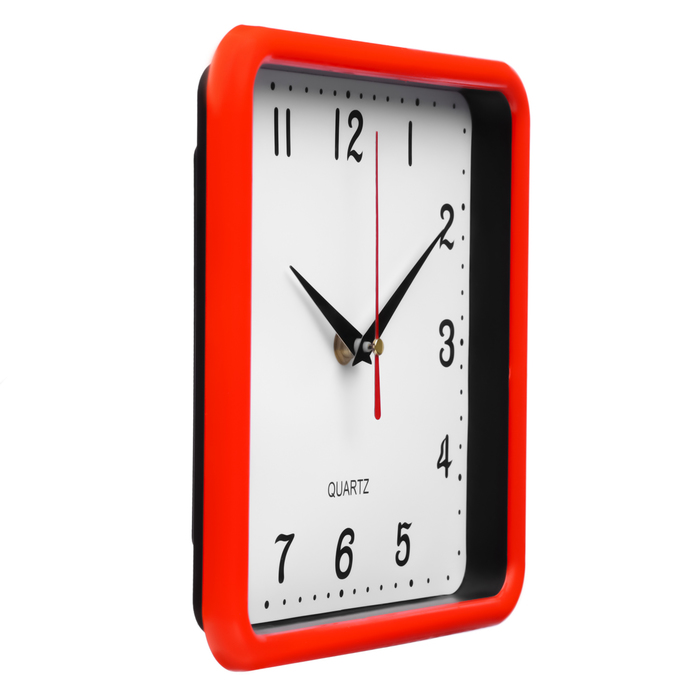 Часы настенные, серия: Классика, плавный ход, 20 х 20 см, красные
