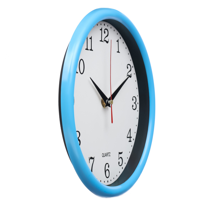 Часы настенные, серия: Классика, плавный ход, d-20 см, голубые