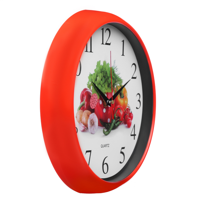 Часы настенные, серия: Кухня, "Овощи", плавный ход, d-26.5 см