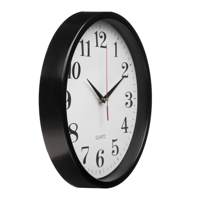 Часы настенные, серия: Классика, плавный ход, d-28 см, черные