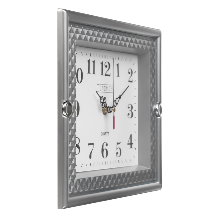Часы настенные, серия: Классика, "Соломон", плавный ход, 22.5 х 27.5 см, серебро