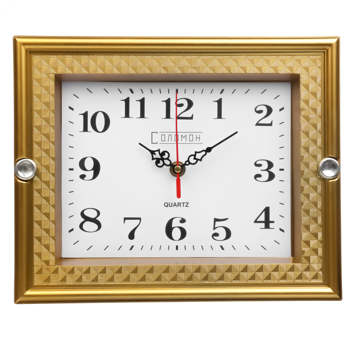Часы настенные, серия: Классика, "Соломон", плавный ход, 22.5 х 27.5 см, золото