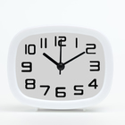 Будильник, дискретный ход, 10×8×4 см, от батарейки АА, белый - Фото 1