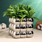 Декоративное кашпо для цветов «Люмьер», 13×13 см, керамическое, серебристое - Фото 2