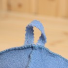 Шапка для бани и сауны, из овчины, голубая - Фото 2