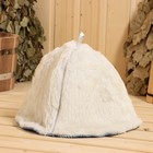 Шапка для бани и сауны, из овчины, голубая - Фото 3