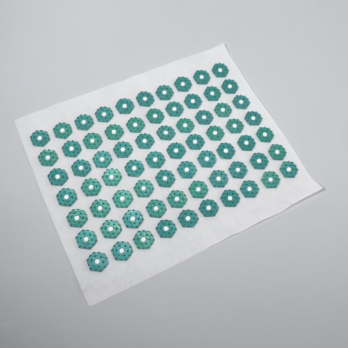 Ипликатор-коврик, основа спанбонд, 70 модулей, 32 × 26 см, цвет белый/зелёный - фото 1907985343