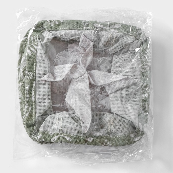 Органайзер для белья Доляна Leaves, 4 ячейки, 20×20×11 см, цвет зелёный