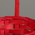 Корзина плетёная, D13 x H9.5/28 см, бамбук, красный - Фото 2