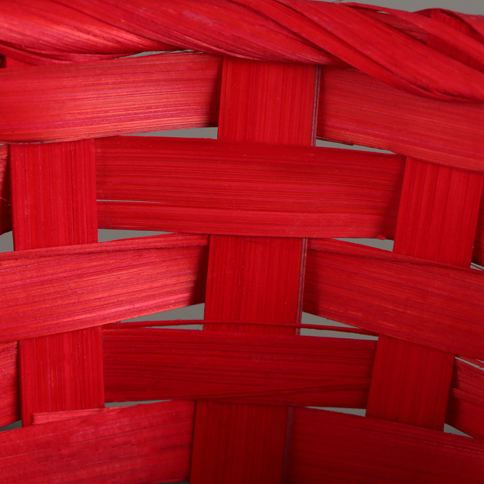 Корзина плетёная, D13 x H9.5/28 см, бамбук, красный