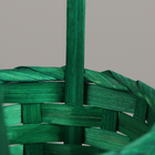 Корзина плетёная, D13 x H9.5/28см , бамбук, зеленый - Фото 2
