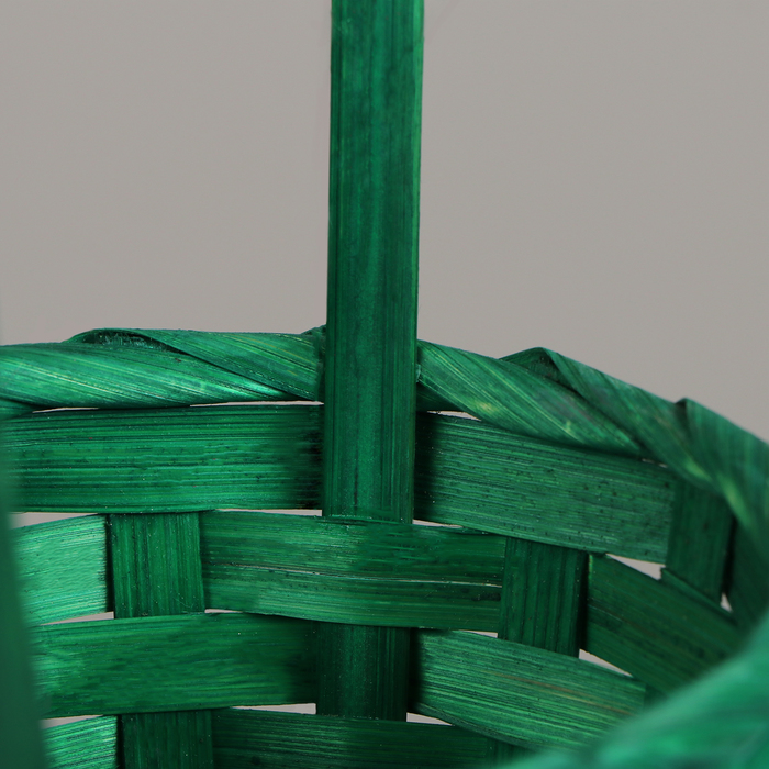 Корзина плетёная, D13 x H9.5/28см , бамбук, зеленый