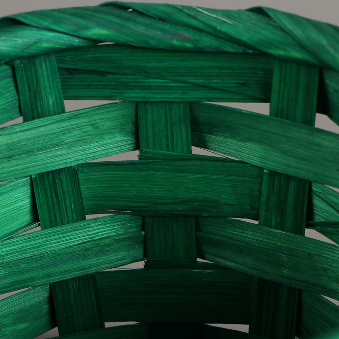 Корзина плетёная, D13 x H9.5/28см , бамбук, зеленый