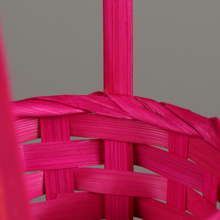 Корзина плетёная, D13 x H9.5/28см,бамбук,  розовый