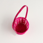 Корзина плетёная, D13 x H9.5/28см,бамбук,  розовый - Фото 3