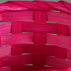 Корзина плетёная, D13 x H9.5/28см,бамбук,  розовый - Фото 4