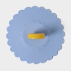 Крышка-непроливайка силиконовая Доляна «Лимон», d=11 см, цвет голубой - Фото 3