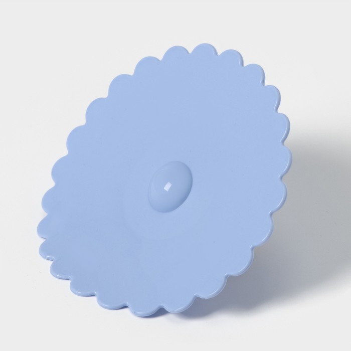 Крышка-непроливайка силиконовая Доляна «Лимон», d=11 см, цвет голубой - фото 1906538897