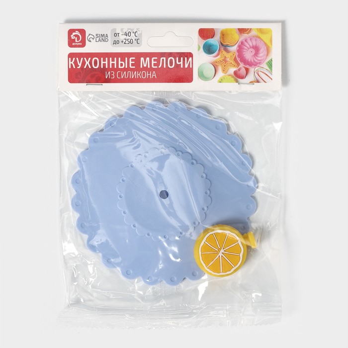 Крышка-непроливайка силиконовая Доляна «Лимон», d=11 см, цвет голубой - фото 1906538902