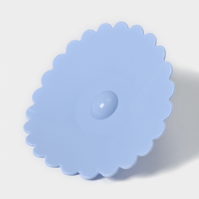 Крышка-непроливайка силиконовая Доляна «Клубничка», d=11 см, цвет голубой - фото 1884455148