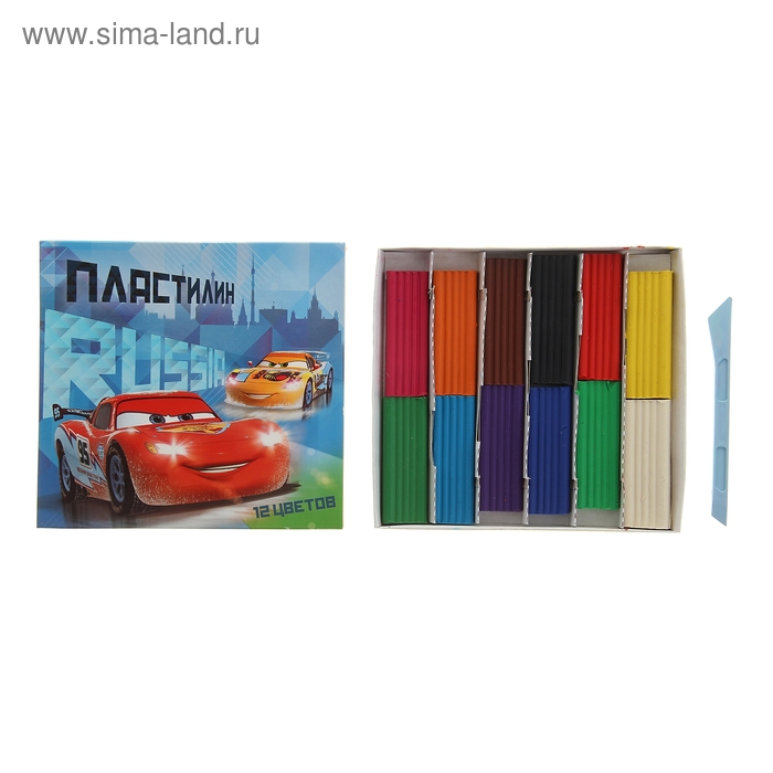 Пластилин 12 цветов Disney/Pixar Тачки - Фото 1