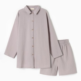Комплект женский (рубашка, шорты) KAFTAN размер 48-50, серый