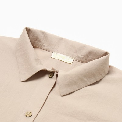 Пижама женская (рубашка, шорты) KAFTAN, размер 52-54, бежевая