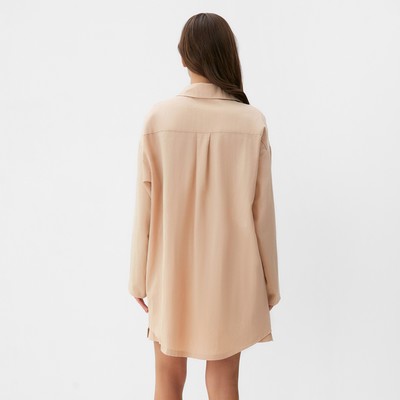 Пижама женская (рубашка, шорты) KAFTAN, размер 52-54, бежевая